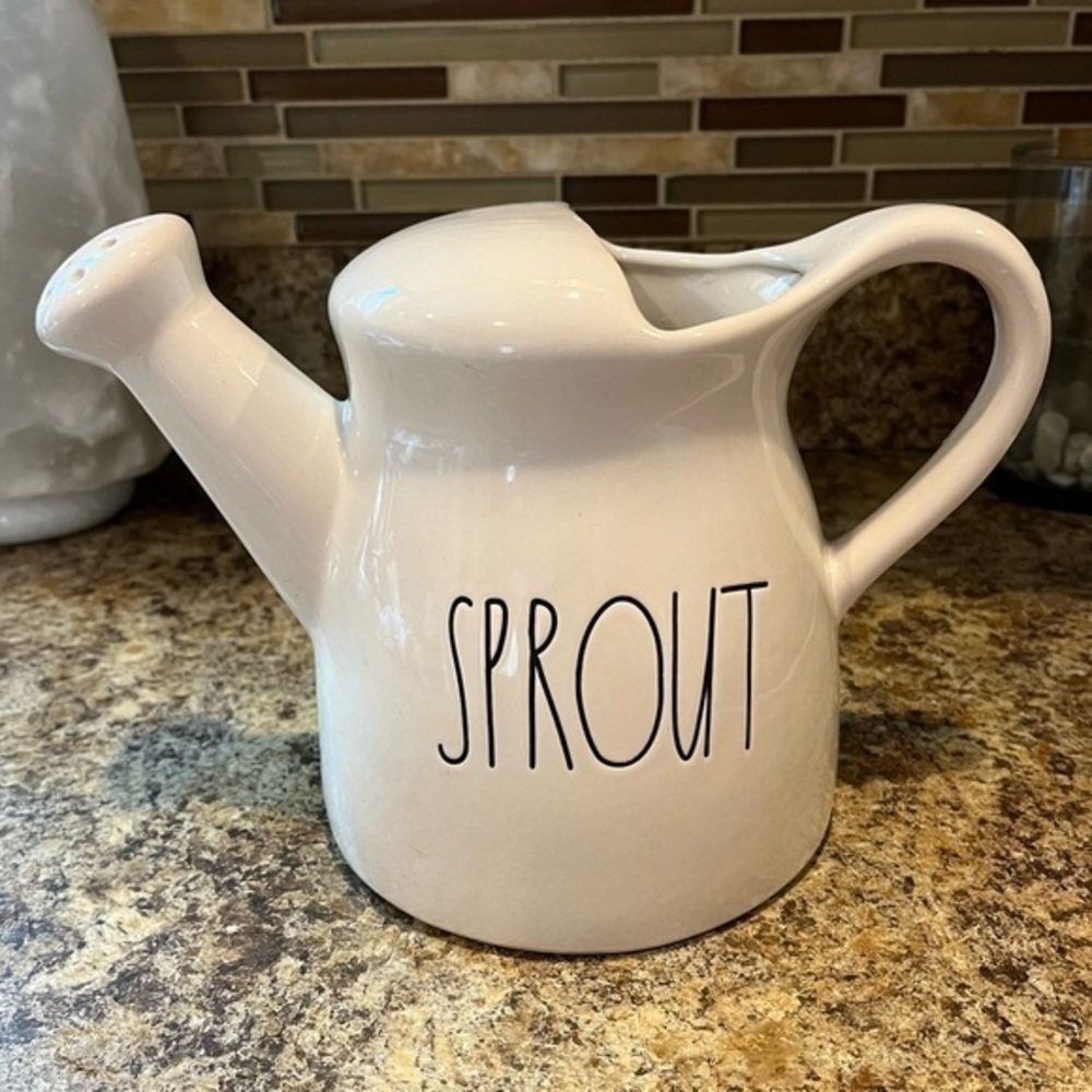 Rae Dunn Sprout Ceramic Watering Can Like New